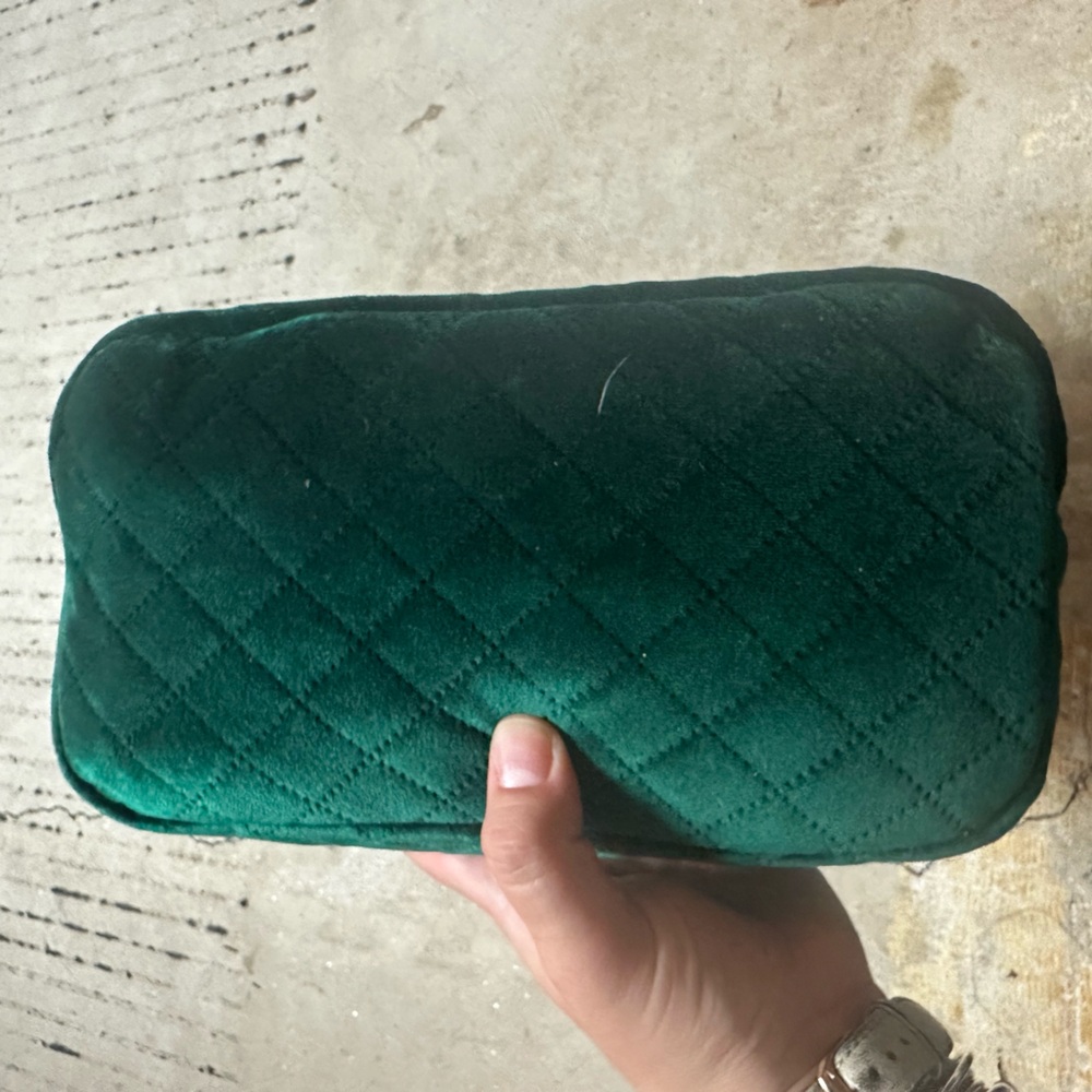 Emerald Green Quilted Velvet Stoney Clover Pouch